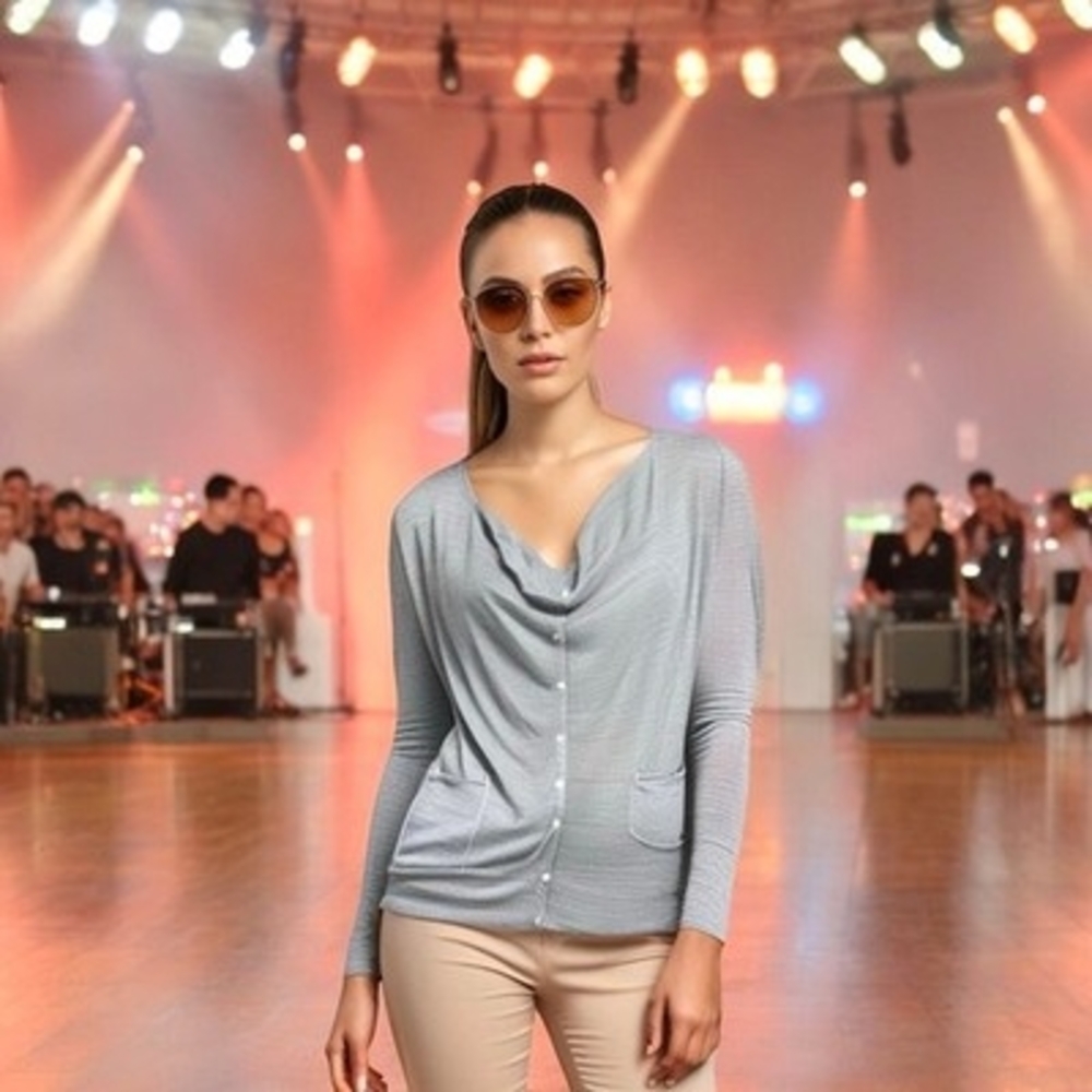 ARMANI Exchange Women’s Grey Wool Button Front Cardigan Shirt Top Size XS/TP Fit